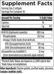 XanthOmega Krill Oil Supplement Facts