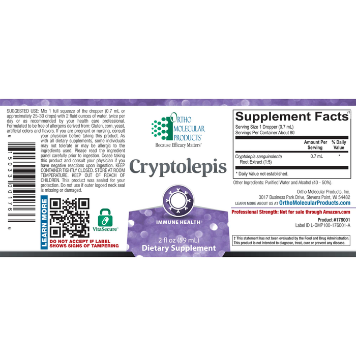 Cryptolepis (2 Fluid Ounces)-Vitamins & Supplements-Ortho Molecular Products-Pine Street Clinic