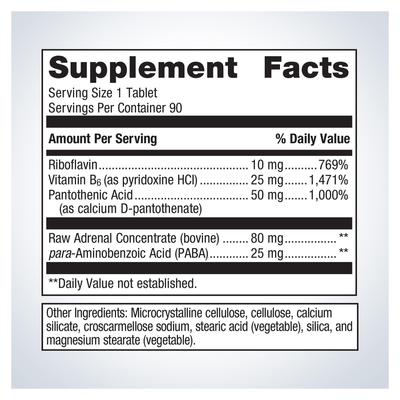 Adrenogen (90 Tablets) — Supplement Facts