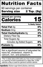 Allulose Complex Powder (720g) Supplement Facts