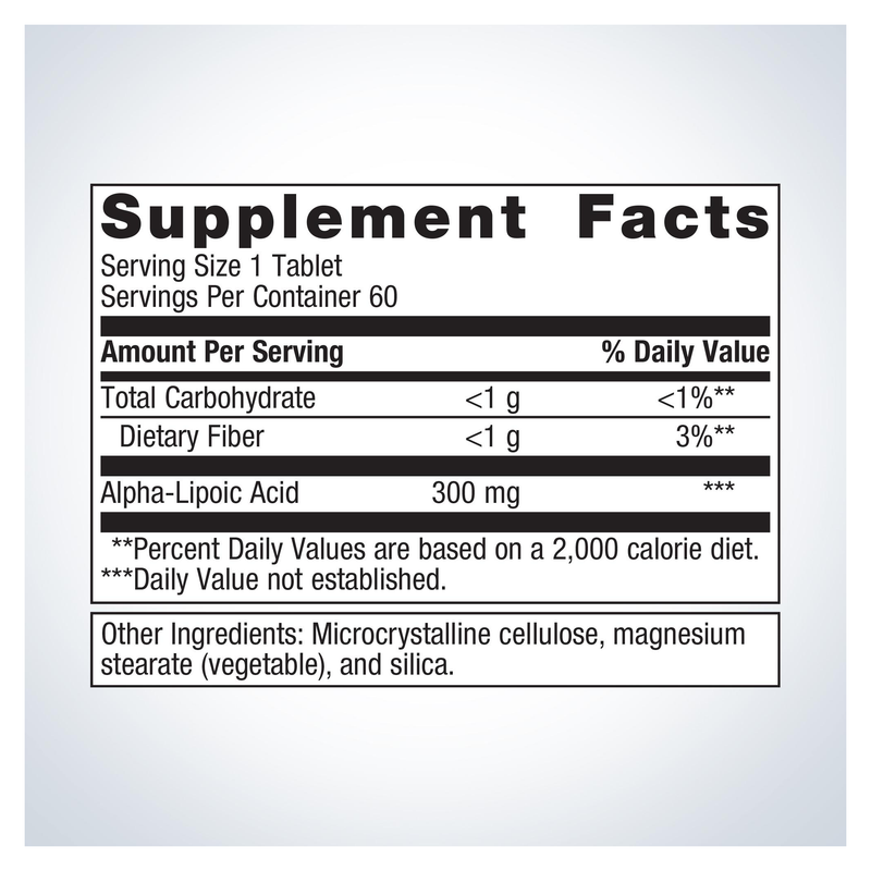 Alpha-Lipoic Acid 300 mg (60 Tablets) — Supplement Facts
