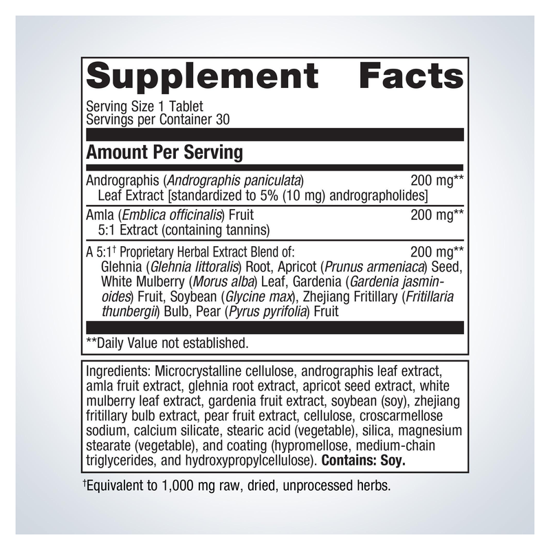 Andrographis Plus (30 Tablets) — Supplement Facts