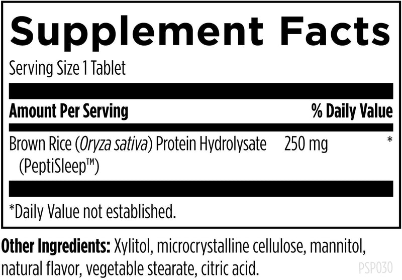 BioSleep Peptides (30 Tablets) Supplement Facts