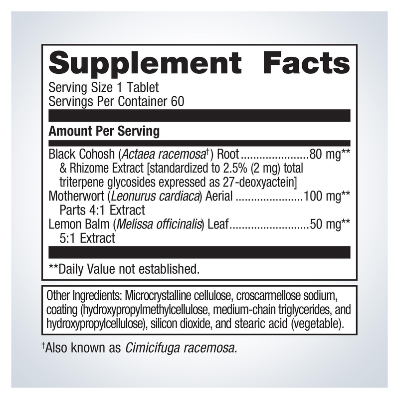 Black Cohosh Plus (60 Tablets) — Supplement Facts