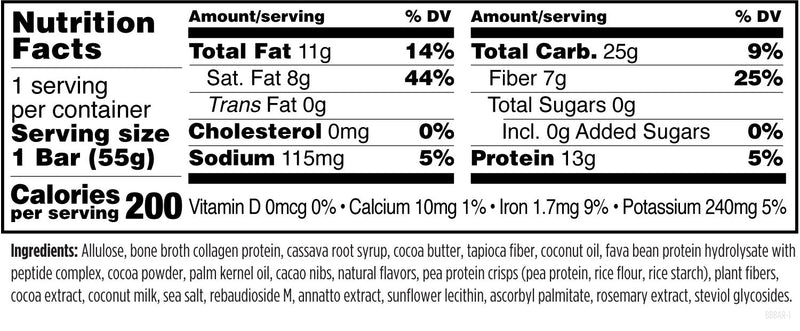 Bone Broth Protein Power (Previously Fx Bar) (12 Bars) Supplement Facts