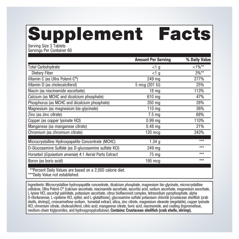 Bone Builder Active (180 Tablets) — Supplement Facts