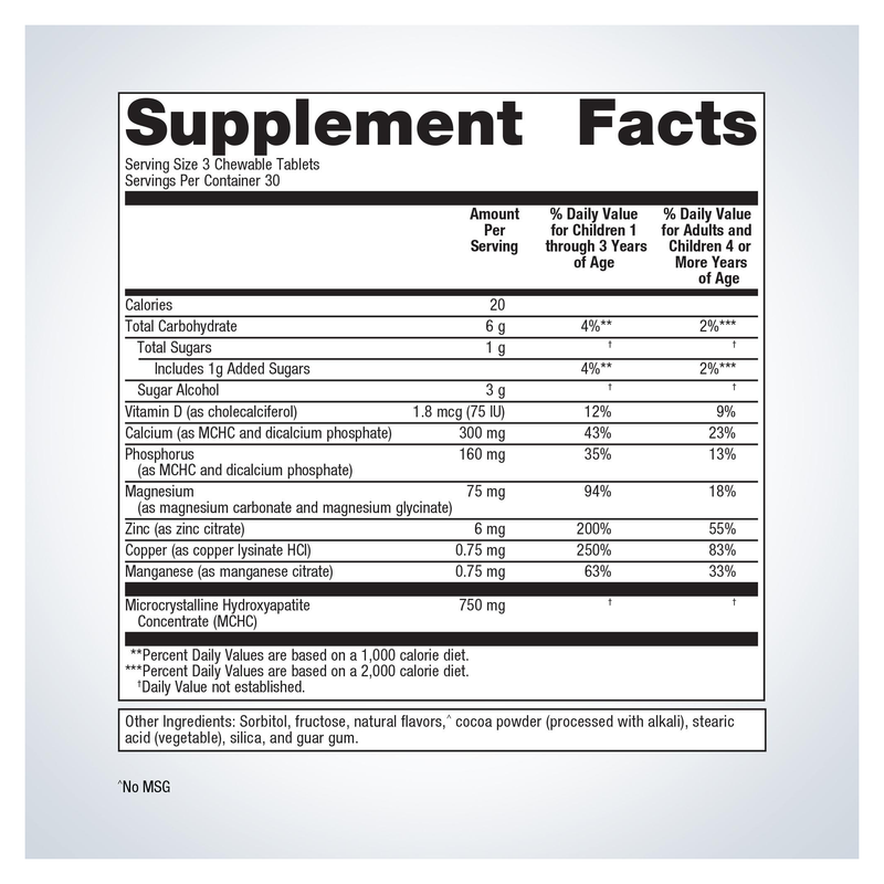 Bone Builder Chewable (90 Tablets) — Supplement Facts