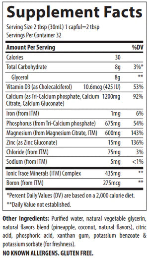 Liquid Cal/Mag/Zinc-Vitamins & Supplements-Trace Minerals-16 Ounces-Natural Pina Colada-Pine Street Clinic