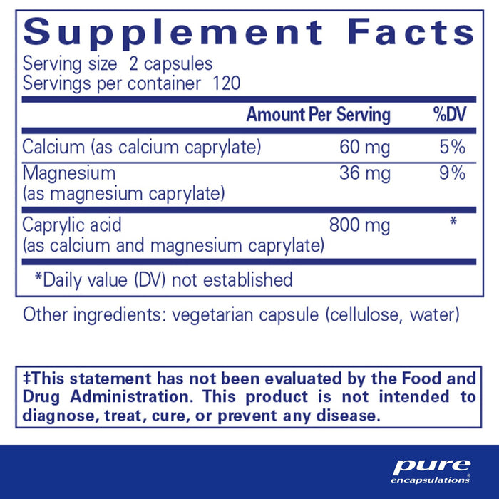 Caprylic Acid-Vitamins & Supplements-Pure Encapsulations-120 Capsules-Pine Street Clinic