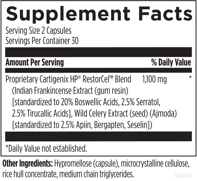 Cartigenix HP (60 Capsules) Supplement Facts