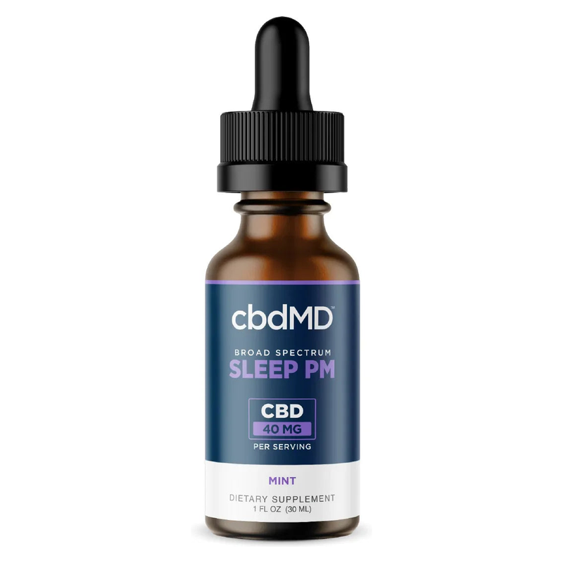 Broad Spectrum PM CBD Oil Tincture with Melatonin (Mint) (30 mL)
