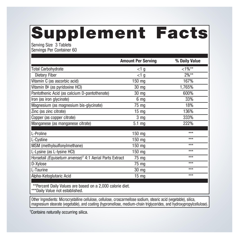 Collagenics (180 Tablets) — Supplement Facts