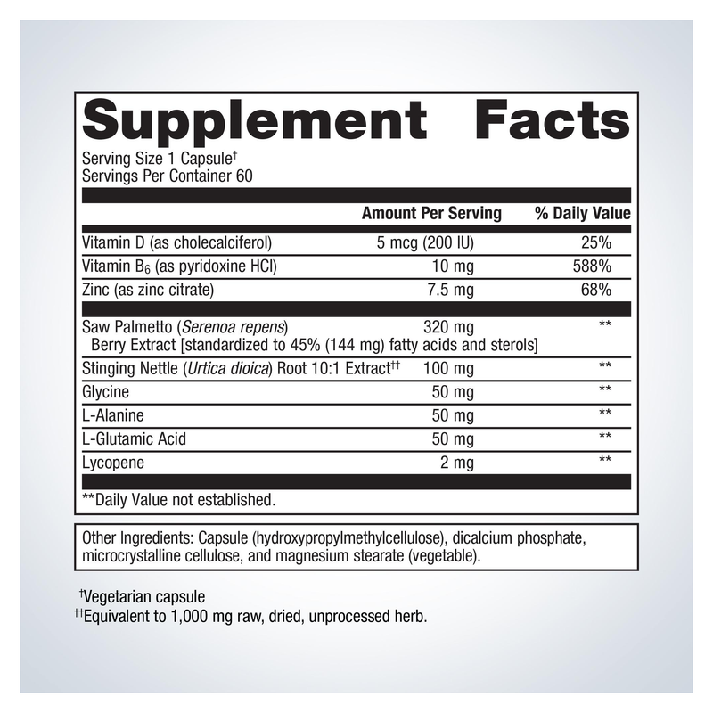 Concentrated Ultra Prostagen (60 Capsules) — Supplement Facts