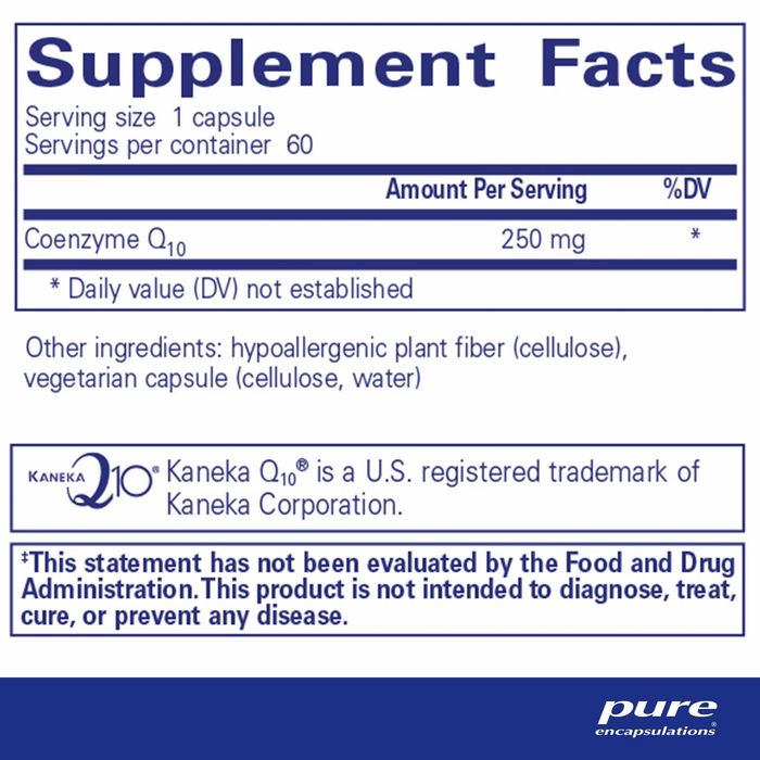 CoQ10 250 mg (60 Capsules)-Vitamins & Supplements-Pure Encapsulations-Pine Street Clinic