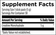 Creatine Monohydrate Powder (30 Stick) Supplement Facts