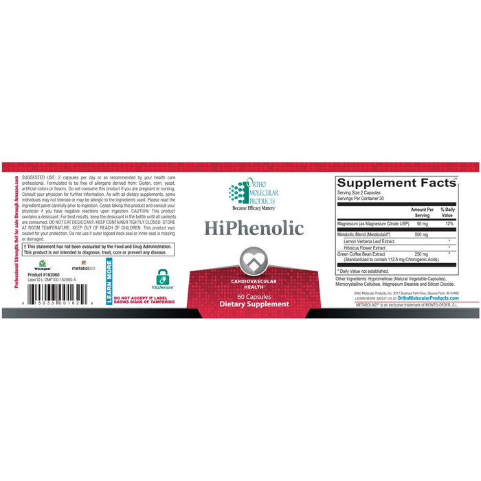 HiPhenolic (60 Capsules)-Vitamins & Supplements-Ortho Molecular Products-Pine Street Clinic
