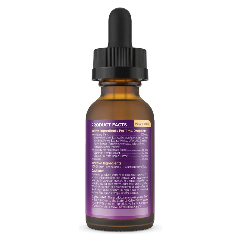 Canine Calming CBD Oil (Blueberry) (30 mL) - Label