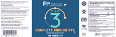 Phase 3 Complete Binding DTX (120 Capsules)-Vitamins & Supplements-Professional Health Products-Pine Street Clinic