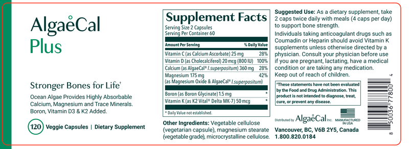 AlgaeCal Plus (120 Capsules)