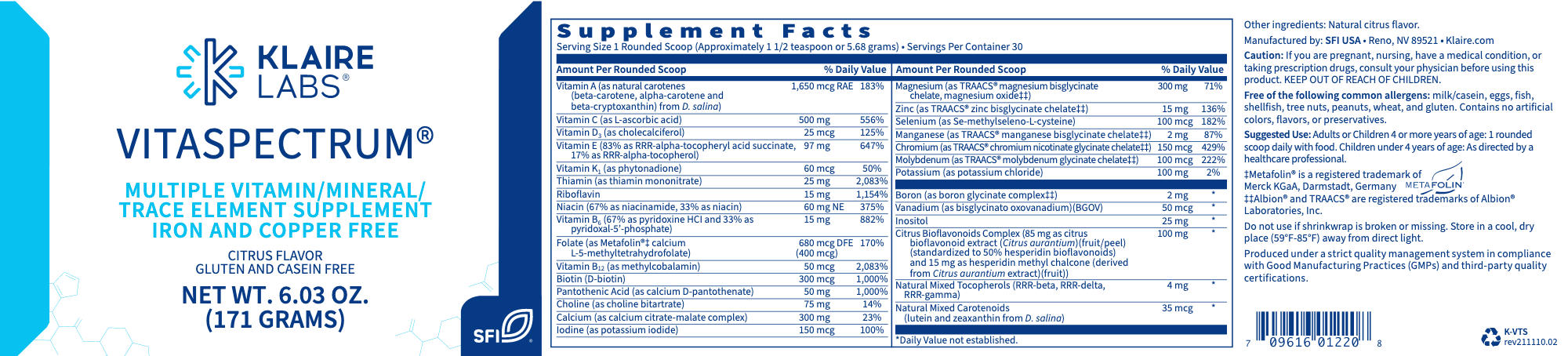 VitaSpectrum Powder (6.03 oz) (171 grams)