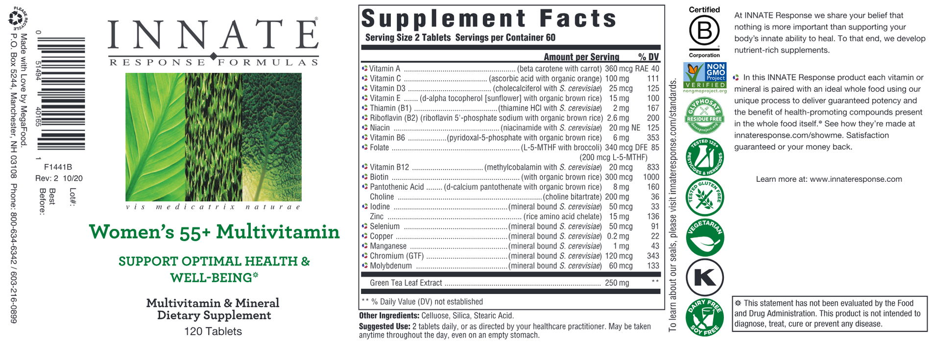 Women's 55+ Multivitamin (120 Tablets)-Vitamins & Supplements-Innate Response-Pine Street Clinic