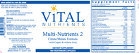 Multi-Nutrients 2 (Citrate/Malate Formula) (180 Capsules)-Vitamins & Supplements-Vital Nutrients-Pine Street Clinic