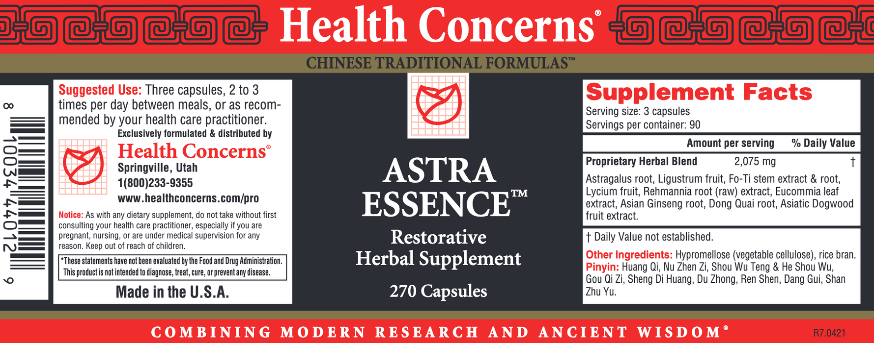 Astra Essence-Vitamins & Supplements-Health Concerns-90 Capsules-Pine Street Clinic