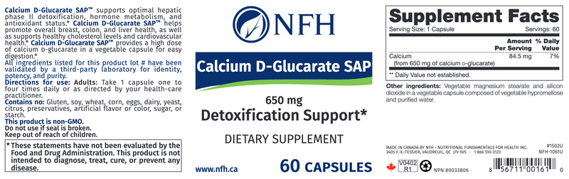 Calcium D-Glucarate SAP (60 Capsules)