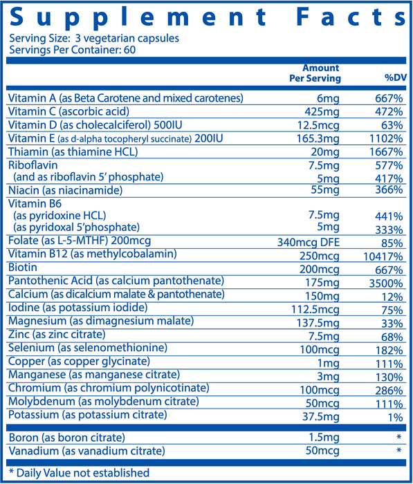 Multi-Nutrients 2 (Citrate/Malate Formula) (180 Capsules)-Vitamins & Supplements-Vital Nutrients-Pine Street Clinic