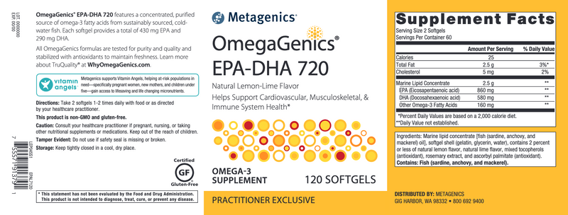 OmegaGenics EPA-DHA 720 (Lemon-Lime)
