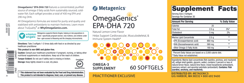 OmegaGenics EPA-DHA 720 (Lemon-Lime)