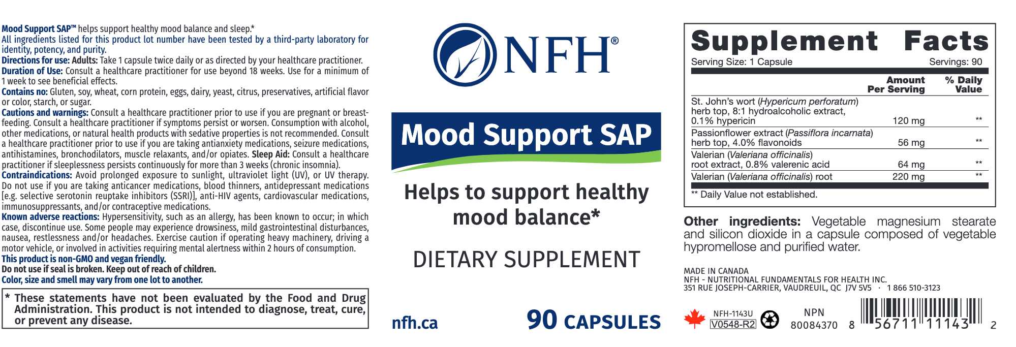 Mood Support SAP (90 Capsules)-Vitamins & Supplements-Nutritional Fundamentals for Health (NFH)-Pine Street Clinic