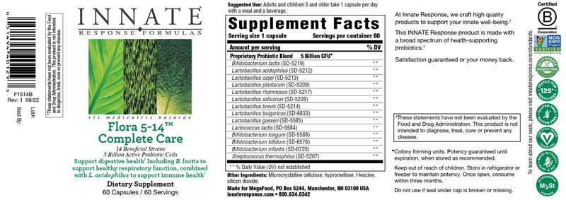 Flora 5-14 Complete Care (60 Capsules)