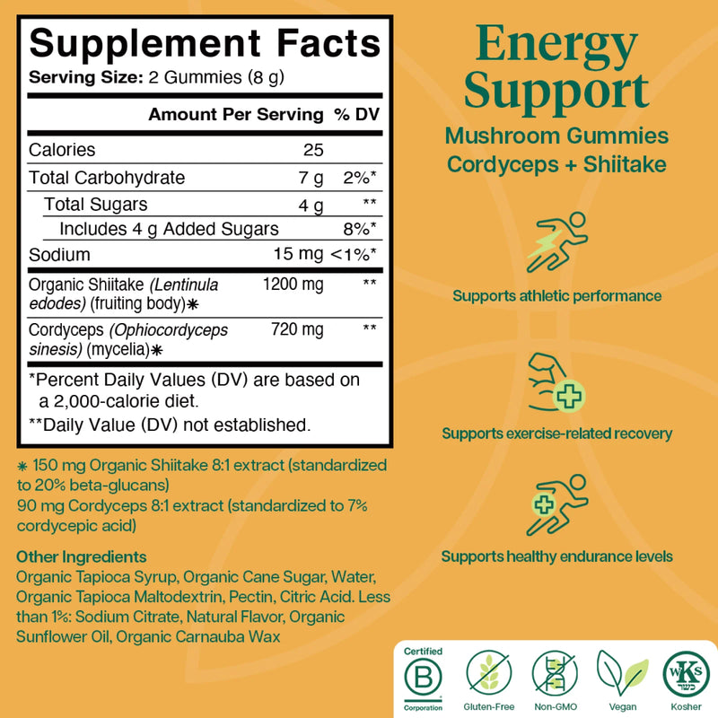 Coryceps + Shiitake Energy Support Gummies (60 Gummies)