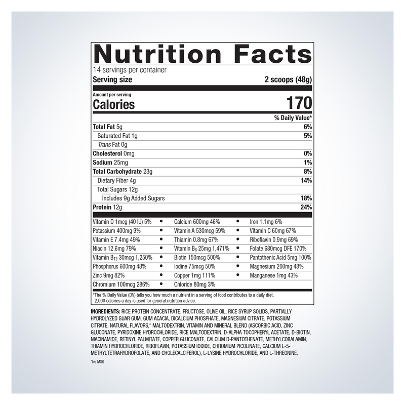 Essential Nutrition Shake — Supplement Facts