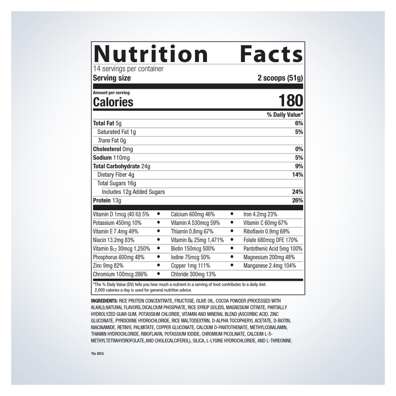 Essential Nutrition Shake — Supplement Facts
