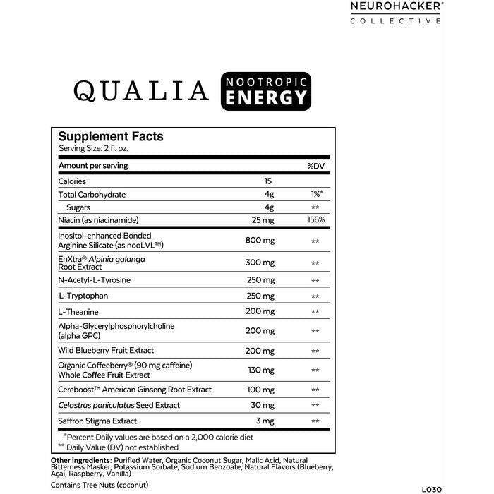 Qualia Mind Energy Shot (2 Ounces) (Pack of 6)-Vitamins & Supplements-Neurohacker-Pine Street Clinic