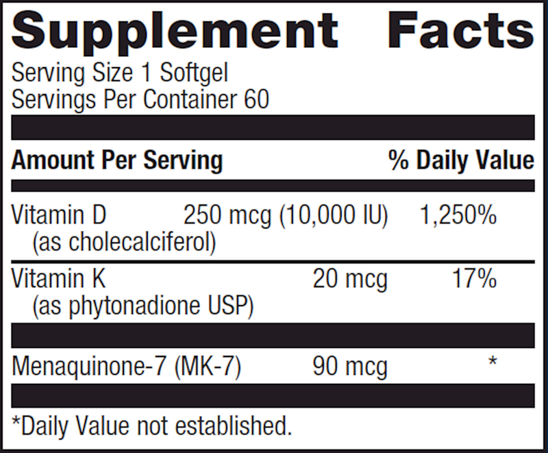 D3 10,000 + K (60 Softgels)
