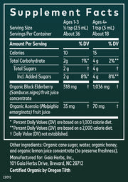 GaiaKids Black Elderberry Syrup - Kids Daily (3 oz Liquid)