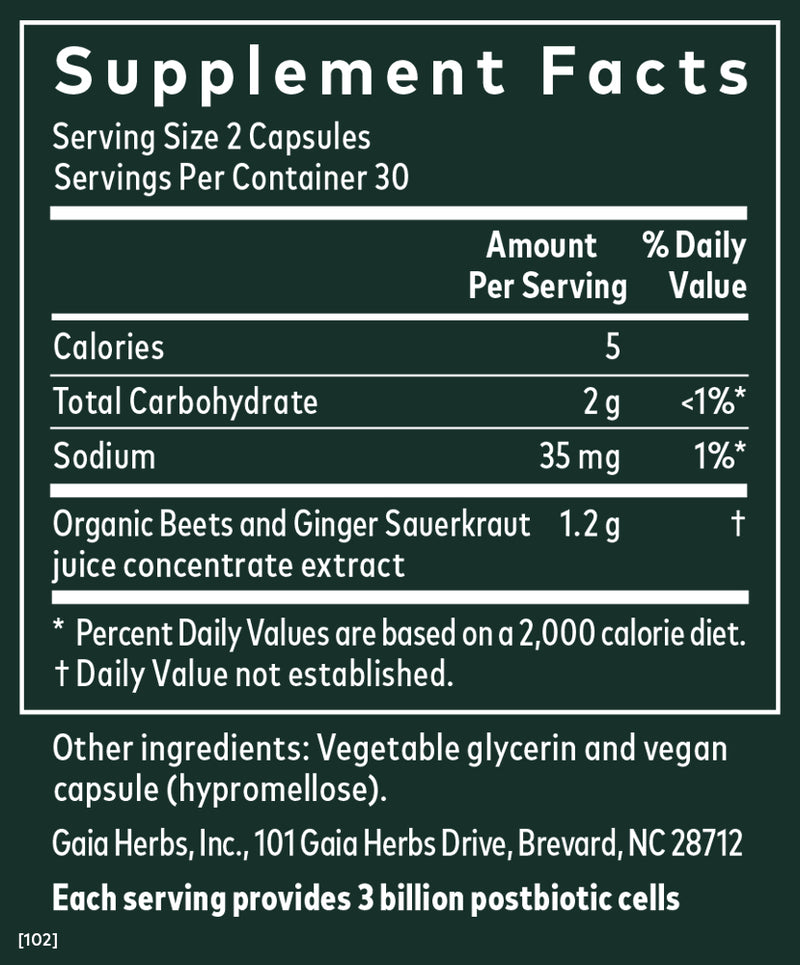 Ginger - Beet Postbiotic (60 Capsules)