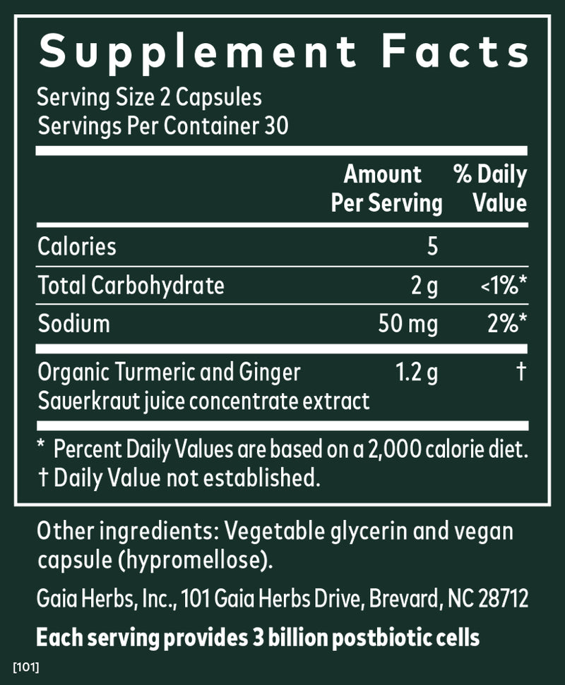 Ginger - Turmeric Postbiotic (60 Capsules)