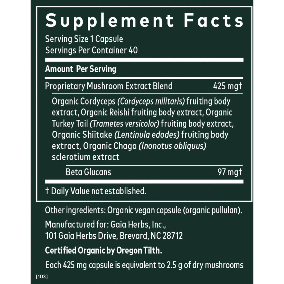 Gaia - Immune Mushroom Blend - 40 Capsules — Pine Street Clinic