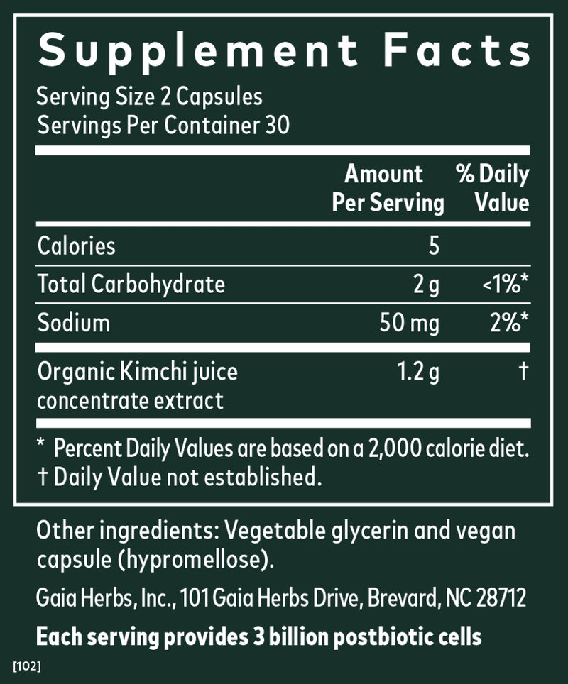 Kimchi Postbiotic (60 Capsules)
