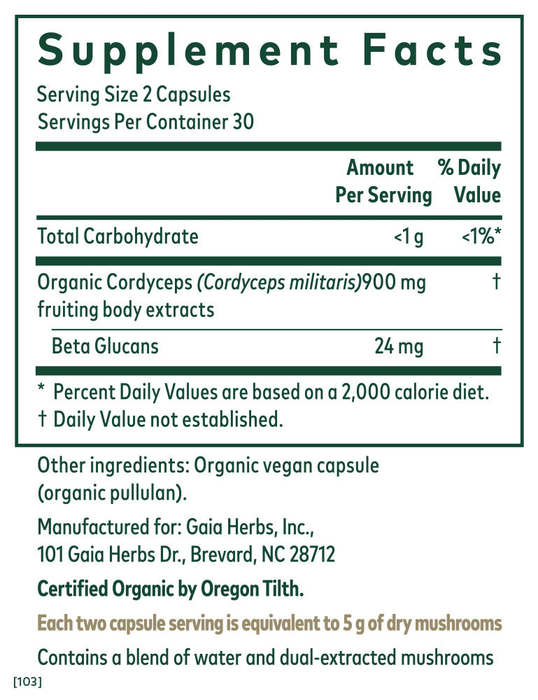 Cordyceps Mushroom (60 Capsules)