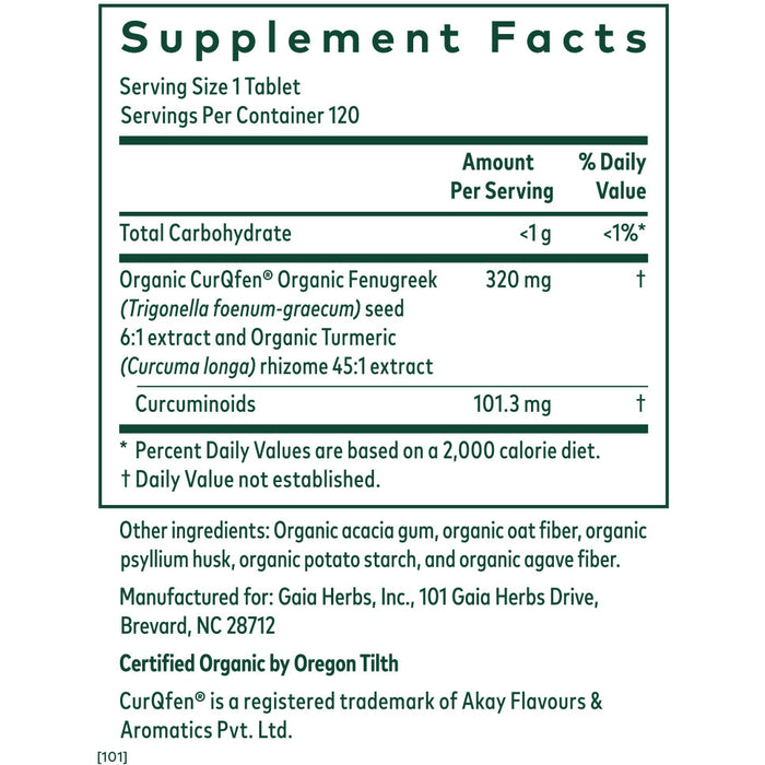 Turmeric Fenugreek Complex-Vitamins & Supplements-Gaia PRO-60 Tablets-Pine Street Clinic
