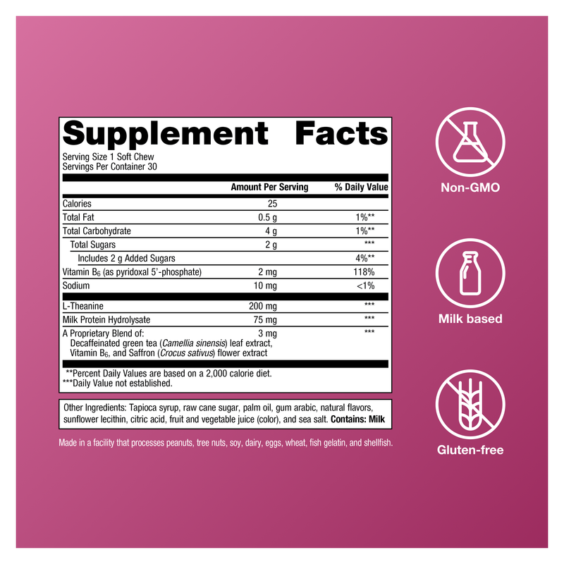 HerWellness Rapid Stress Relief (30 Chewables) — Supplement Facts