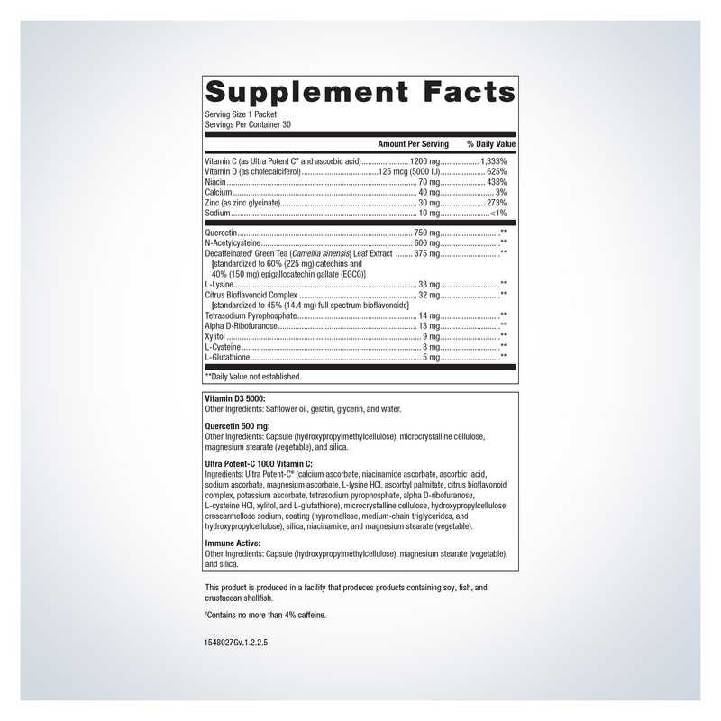Immune Defense Pack (30 Packets) — Supplement Facts