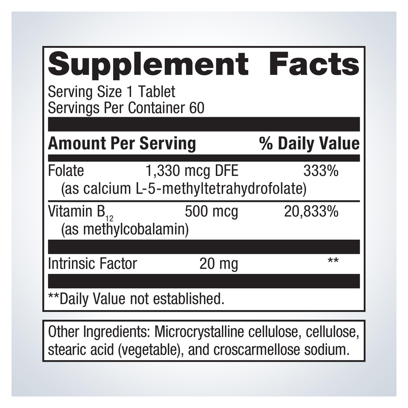 Intrinsi Vitamin B12-Folate — Supplement Facts