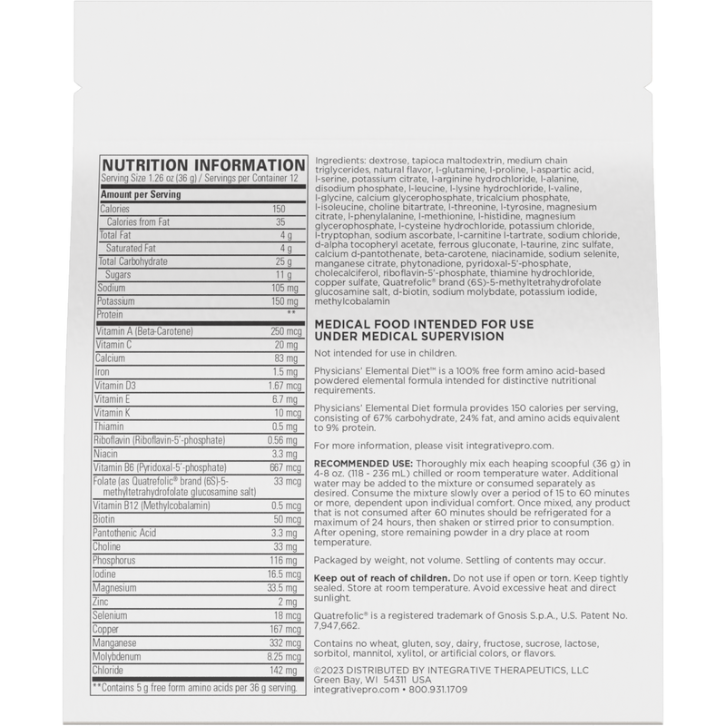 Physicians Elemental Diet (With Dextrose)