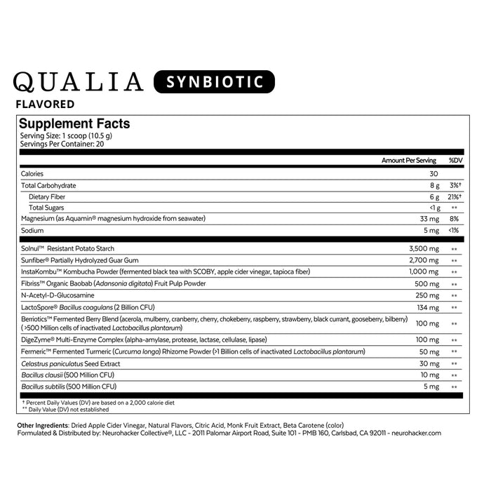 Qualia Synbiotic Optimized Digestion (4.5 Ounces Powder)-Vitamins & Supplements-Neurohacker-Pine Street Clinic